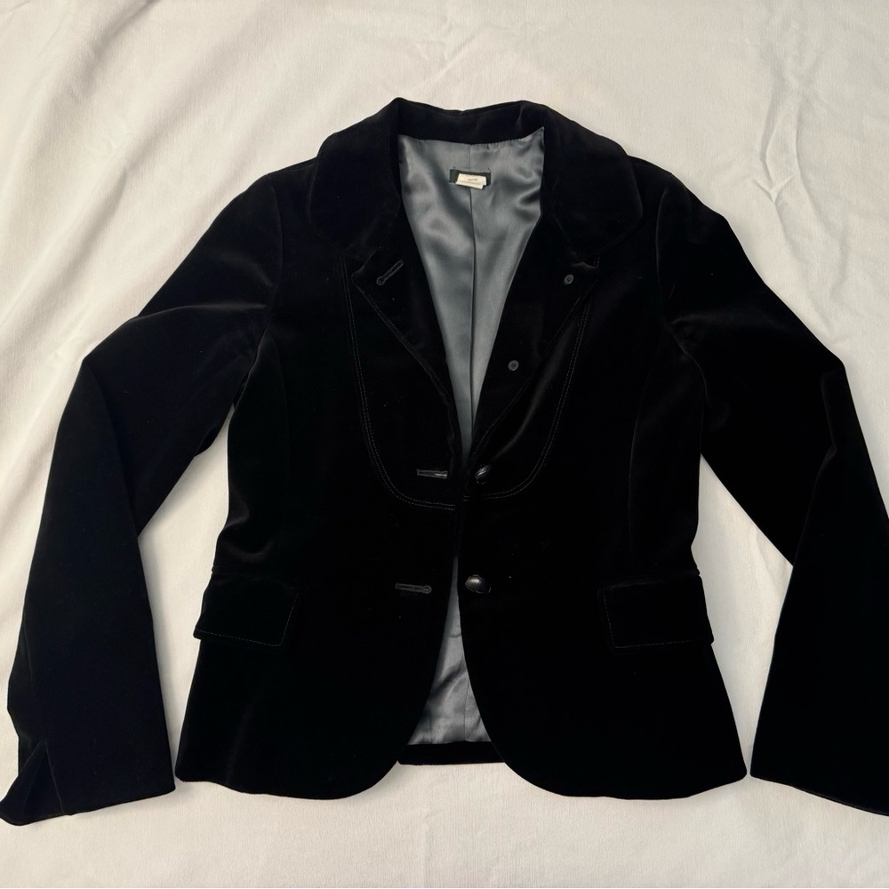 Elegant Black Velvet Women's Blazer